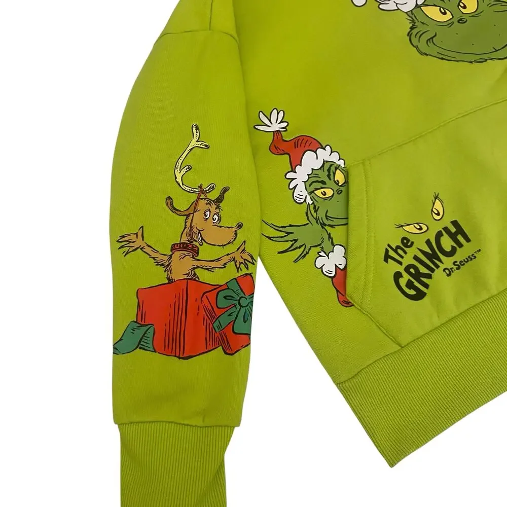 The Grinch Dr Seuss Kids Hoodie Green All Over Print Youth 9-10 Yrs Sweater